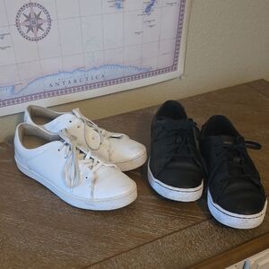 White and Black Casual Sneakers